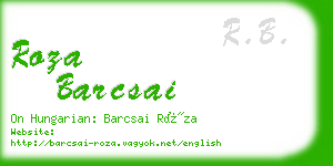 roza barcsai business card